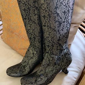 Gorgeous Vintage Brocade Boots